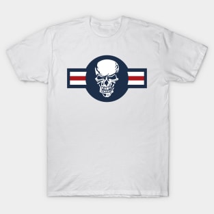 Military aircraft roundel emblem with skull illustration T-Shirt